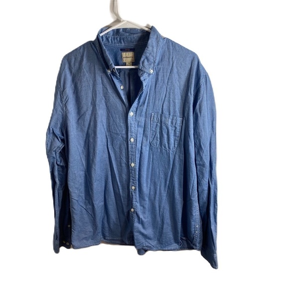 G.H. Bass & Co Denim Button Down Shirt Men’s XL Blue - Picture 1 of 5